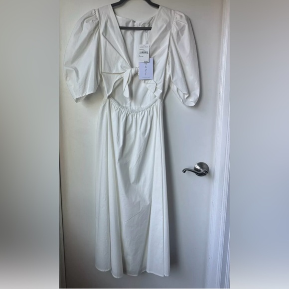 Wayf Peggy Twist Cut Out Midi-Dress Size M NWT - Picture 4 of 6